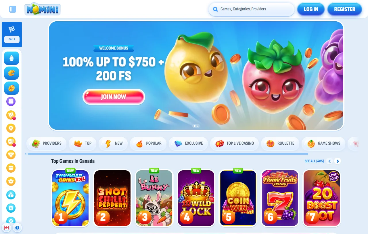 Nomini Casino review for Canada players under Curacao licence