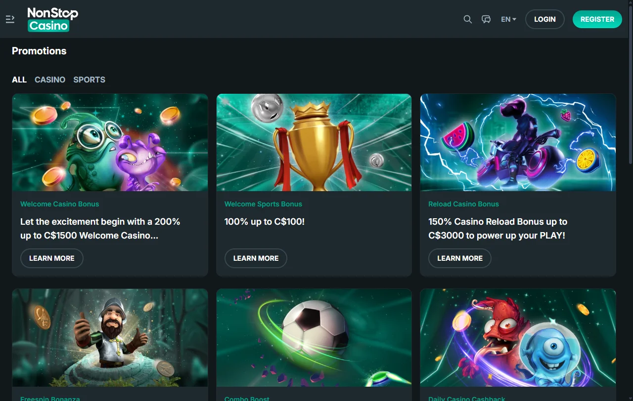 NonStop Casino bonus terms and promotional structure for Canada readers