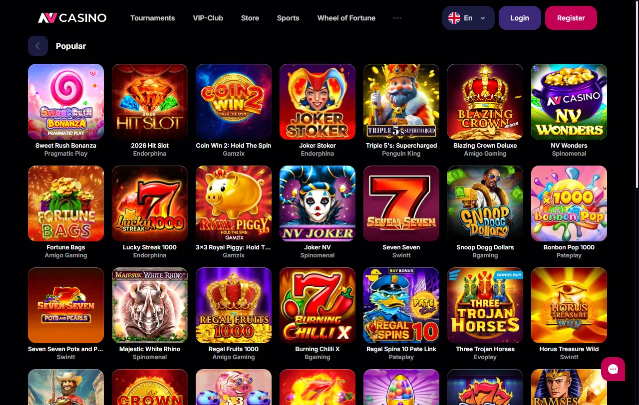 NV Casino games, slots and live entertainment selection