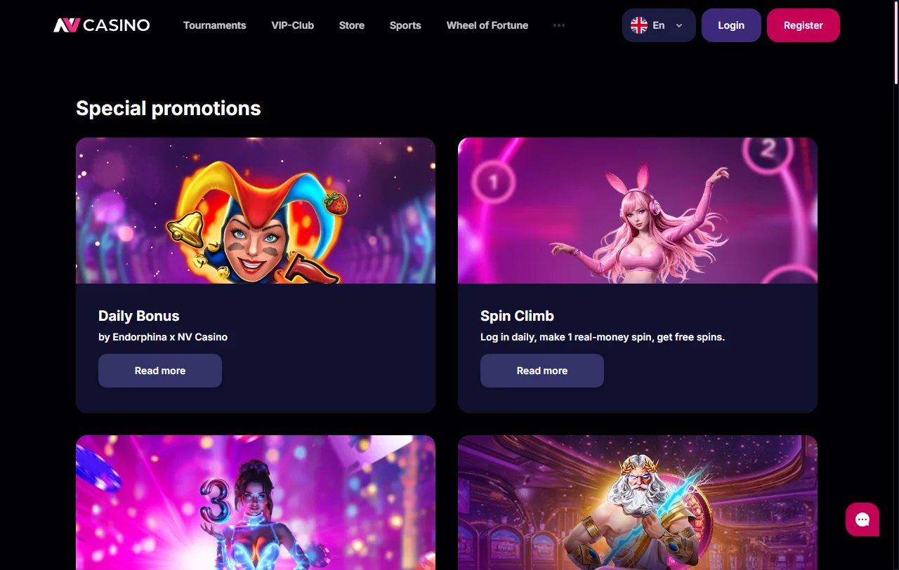 NV Casino bonus terms and promotional overview