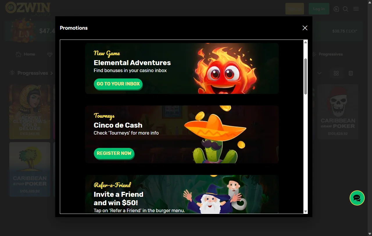 Ozwin Casino welcome offer and bonus structure explained for Canada