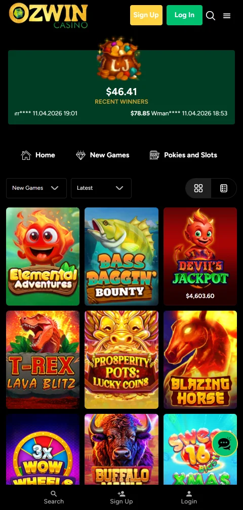 Ozwin Casino mobile access on phones with responsive browser gameplay