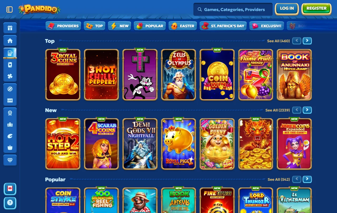 Pandido Casino bonus overview with wagering terms and promotion structure