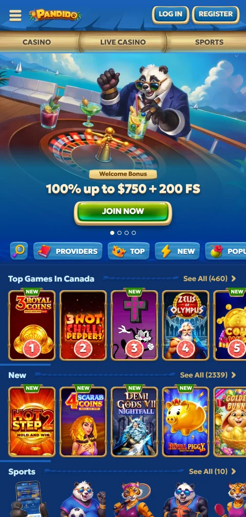 Pandido Casino mobile review for responsive play on Canadian devices