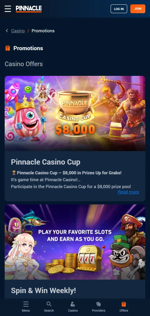 Pinnacle Casino deposits, withdrawals, and payment options for Canada