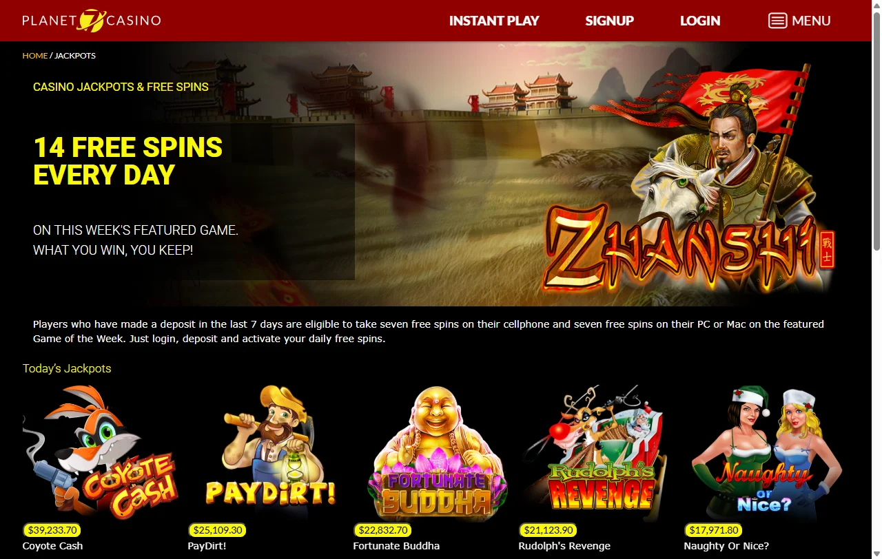 Planet 7 Casino games and provider coverage for players