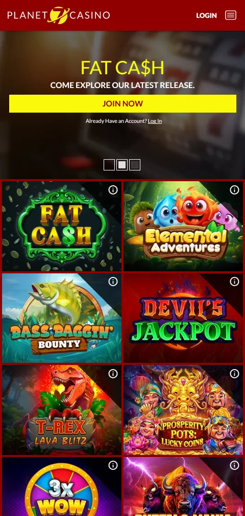 Planet 7 Casino mobile play and browser access for Canada