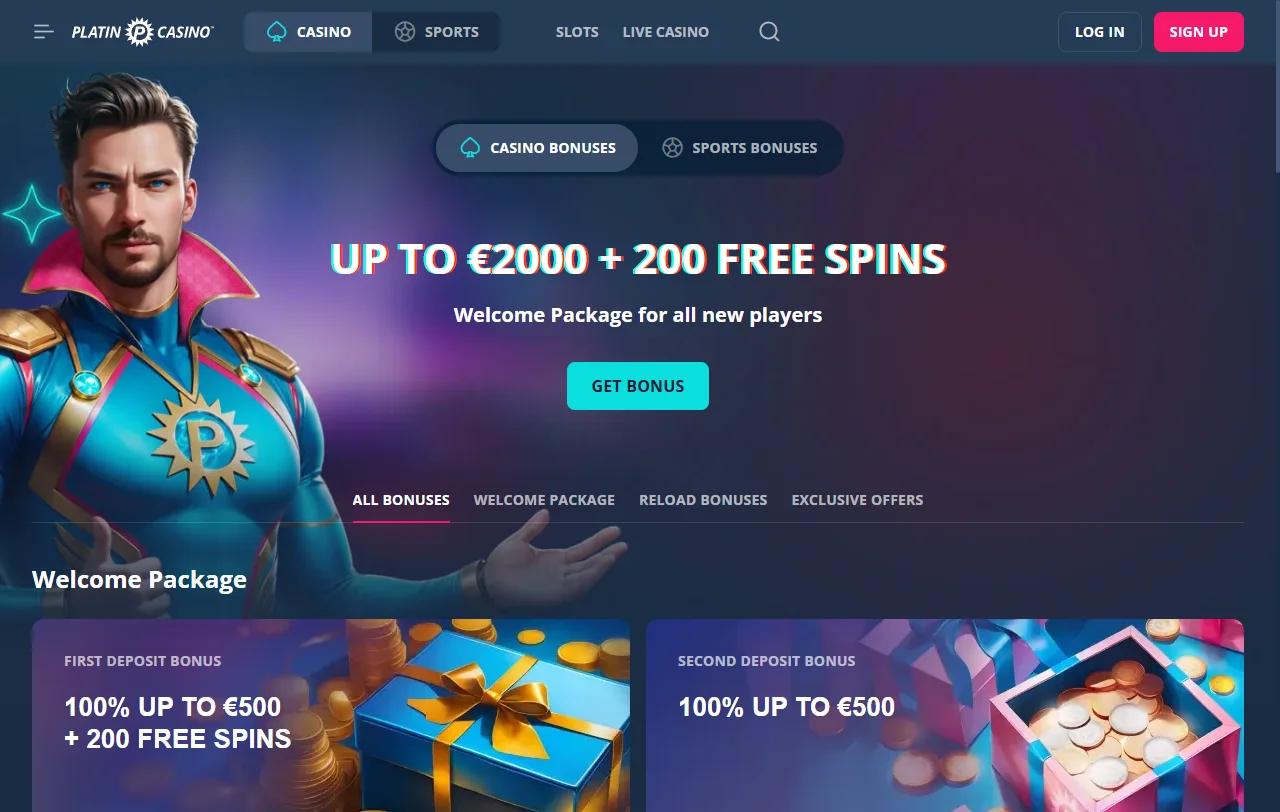 Platin Casino bonus offers and promotion terms summary