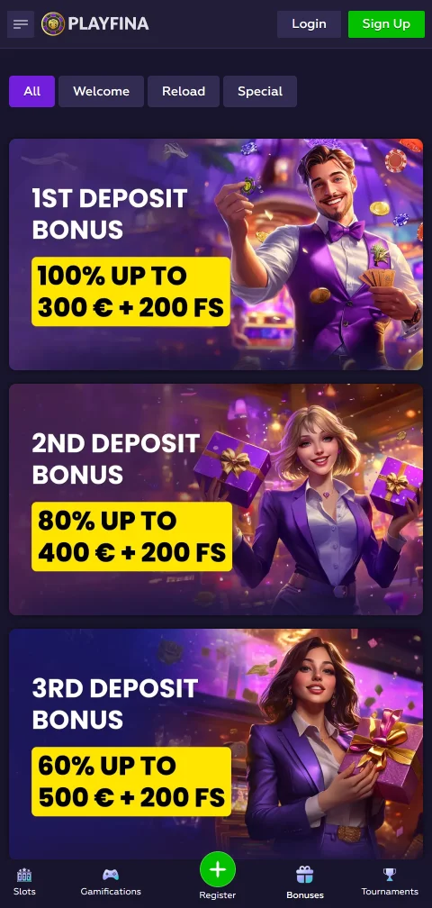 Playfina Casino deposits and withdrawals with Interac, cards, and crypto