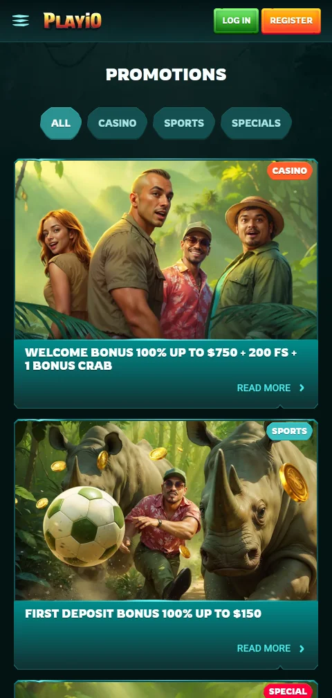 Playio Casino banking options with deposits and withdrawals