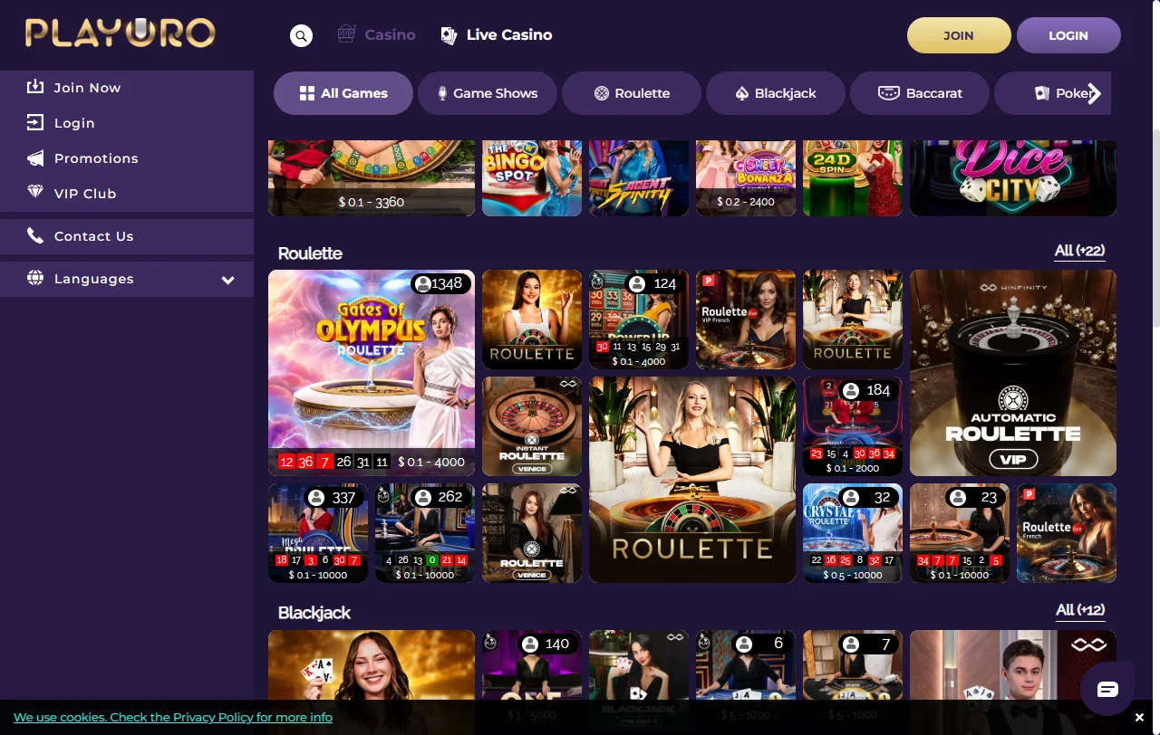 Playoro Casino bonus terms and welcome offer details for readers