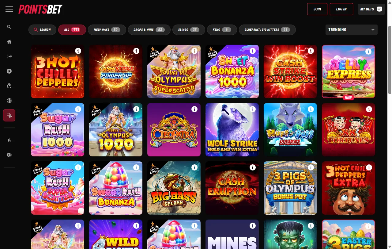 PointsBet Casino review covering licensing, payments, and game selection for Canada