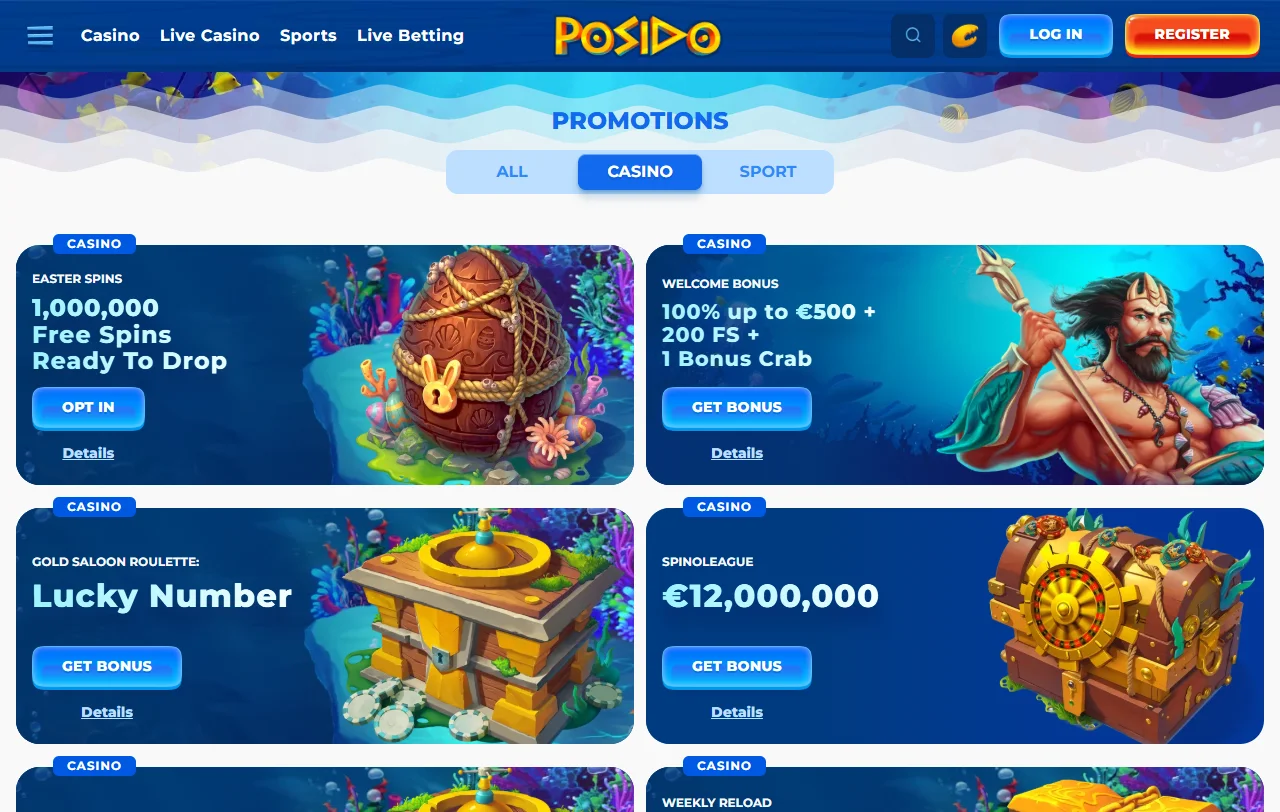 Posido Casino welcome bonus and promotion details overview