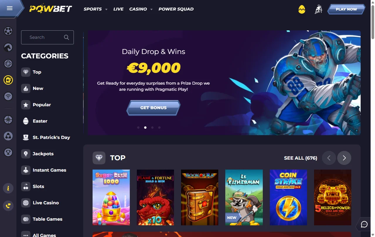 Powbet Casino bonus structure and promotion terms for Canadian players