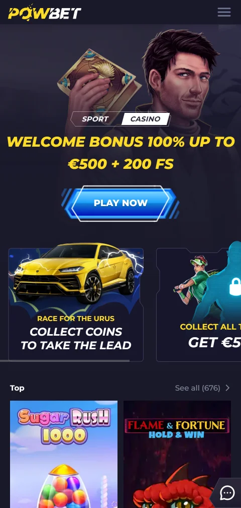 Powbet Casino mobile access with browser-based play and responsive design