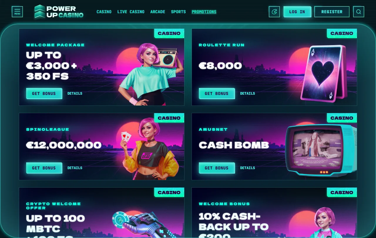 Powerup Casino welcome bonus and promotion details for Canada players
