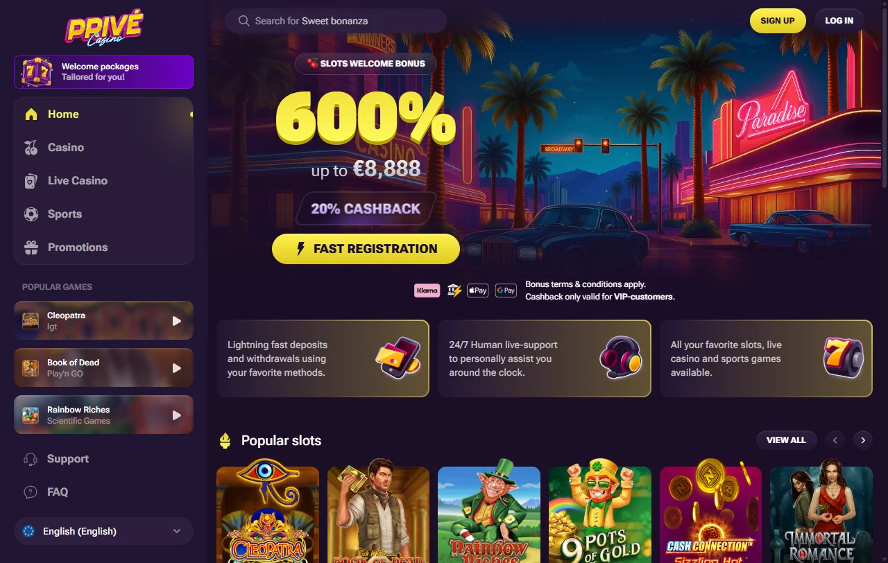 Prive Casino review overview for Canada players and platform assessment