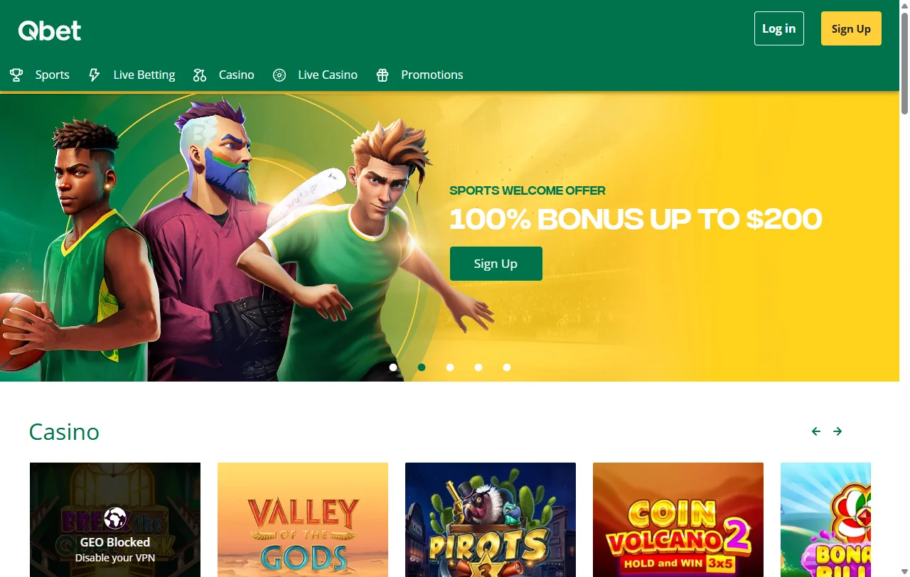 Qbet Casino review covering games, banking and mobile access