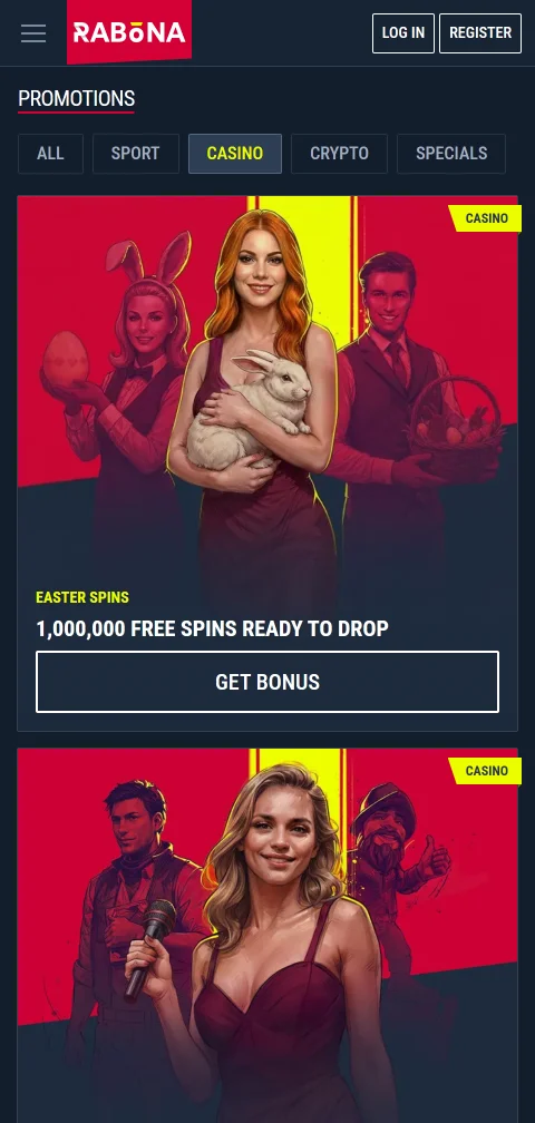 Rabona Casino deposits, withdrawals, and cashier options for Canada