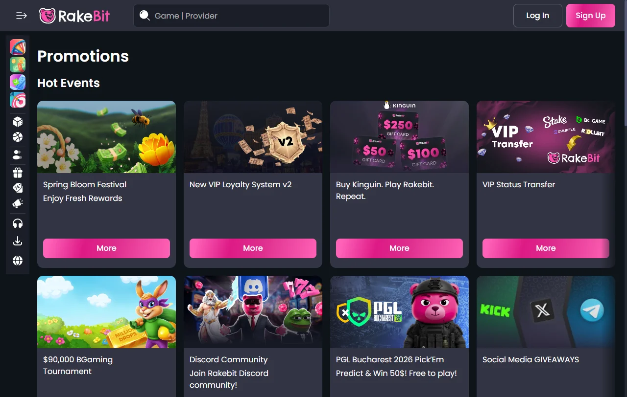 RakeBit Casino 5,868 games, slots, and live tables analysis