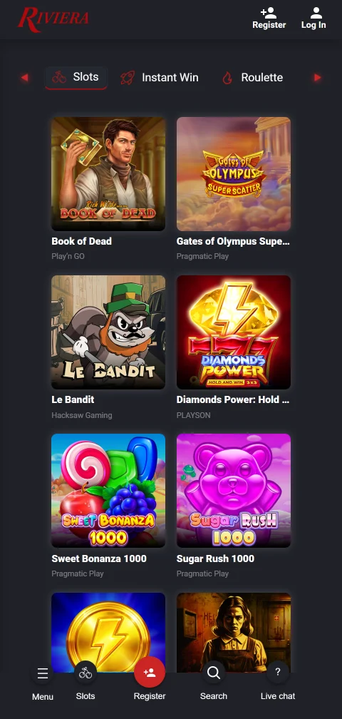 Riviera Casino banking options for deposits and withdrawals