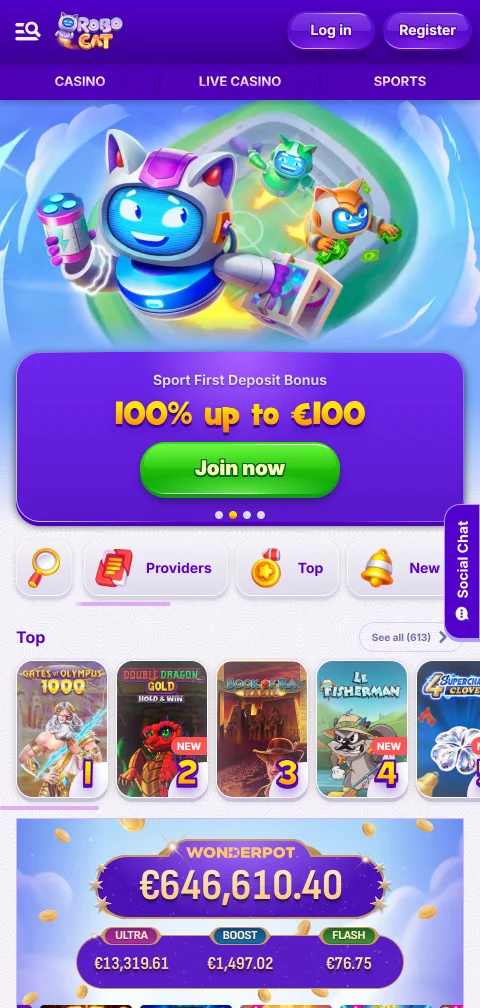 RoboCat Casino mobile gaming access on iPhone and Android browsers