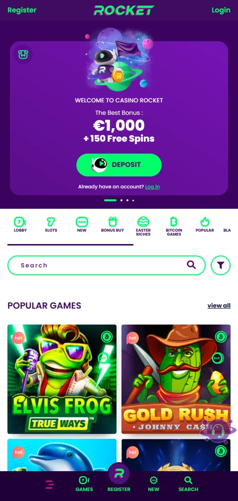 Rocket Casino mobile access on phones with browser-based gameplay