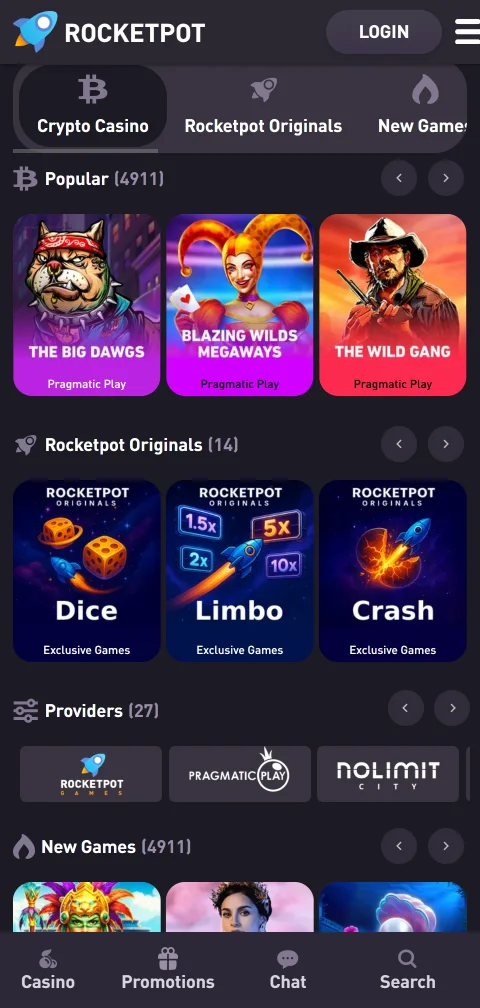 RocketPot Casino deposits withdrawals and payment options for Canada