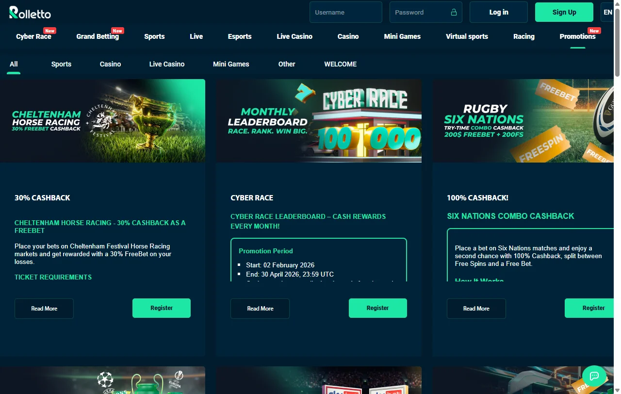 Rolletto Casino slots, live tables and entertainment selection