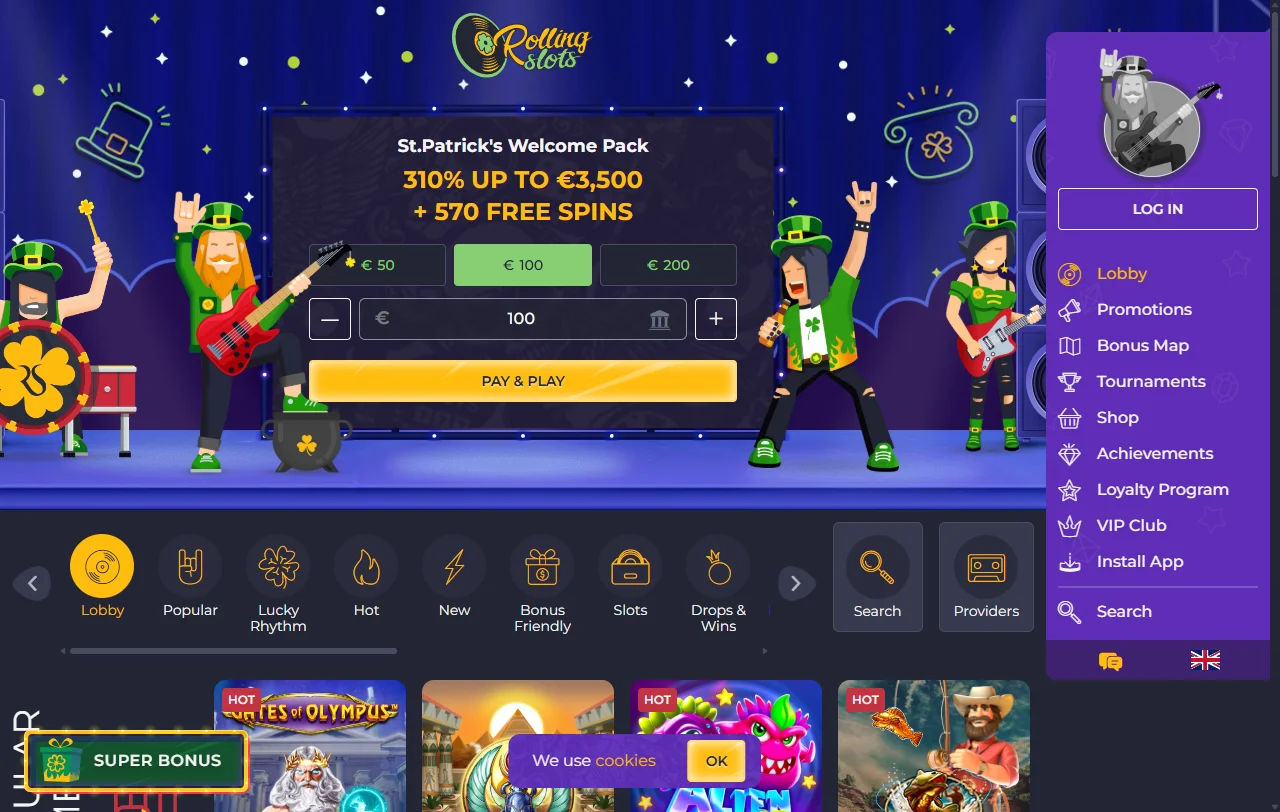 Rolling Slots Casino complete review for Canada players