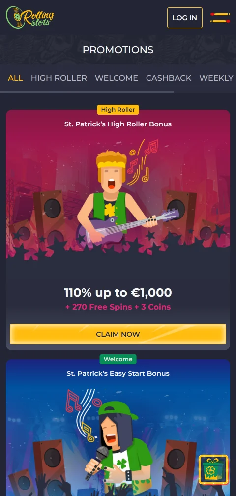 Rolling Slots Casino deposits withdrawals and payment options