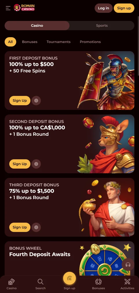 Roman Casino banking methods for deposits and withdrawals