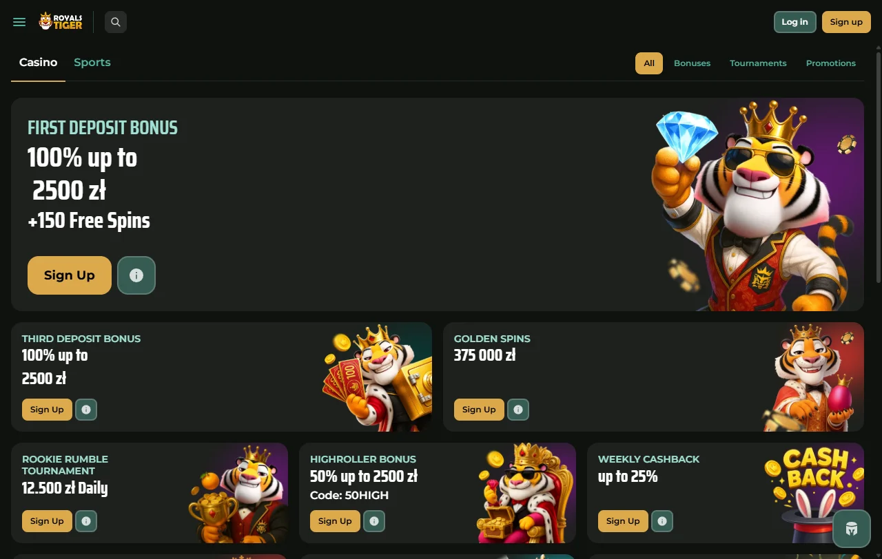 RoyalsTiger Casino bonus terms and promotion details for readers