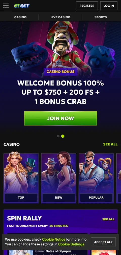 RTBet Casino mobile access and smartphone compatibility for Canadian players