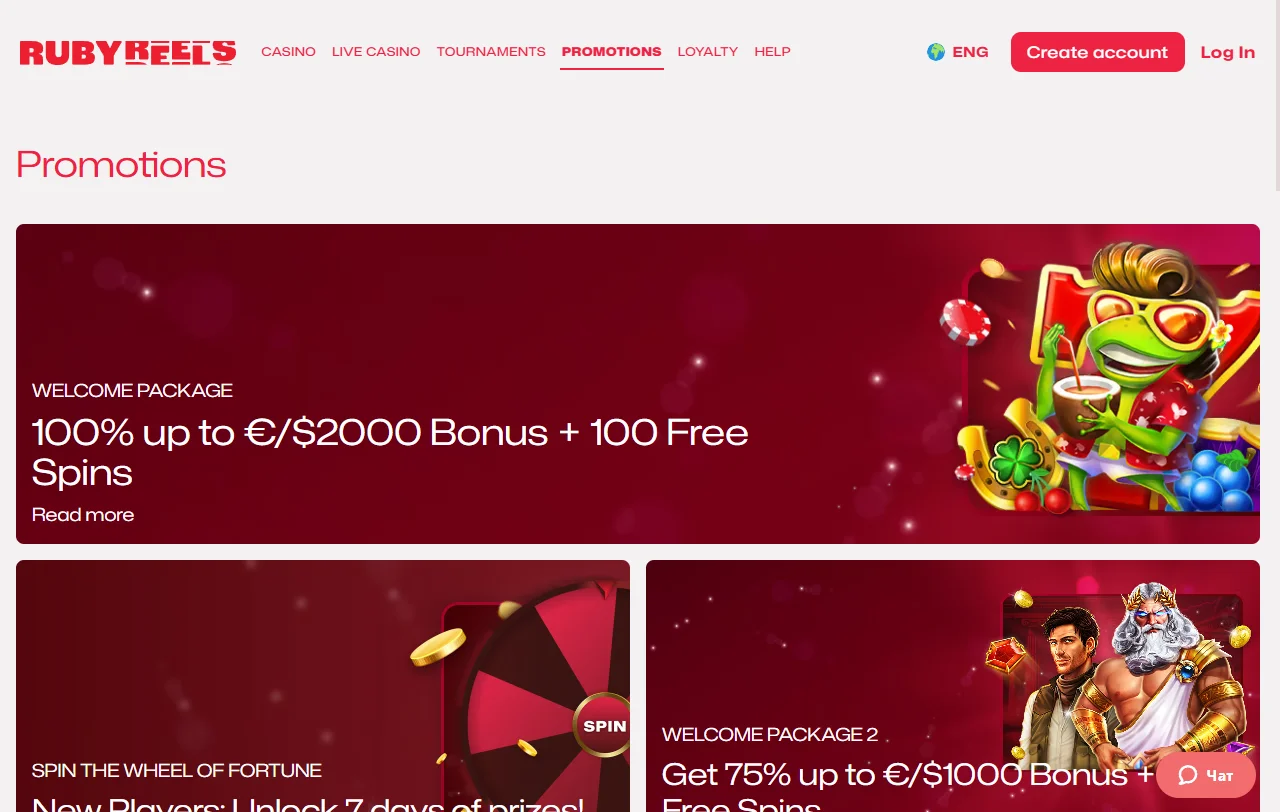 Ruby Reels Casino bonus structure and promotional terms for Canada