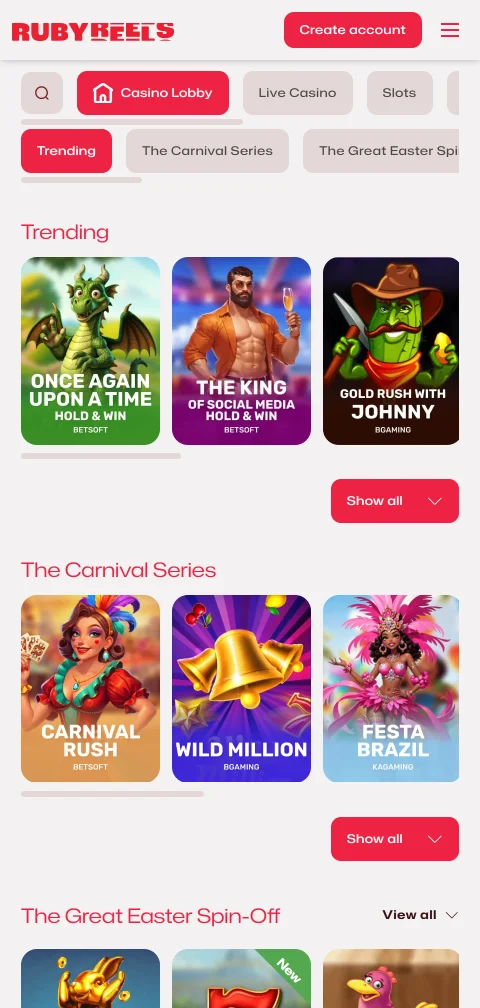 Ruby Reels Casino deposits, withdrawals and cashier options in Canada