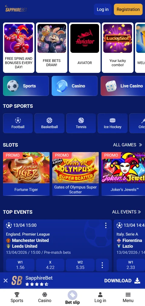 SapphireBet Casino mobile access and responsive play across smartphones
