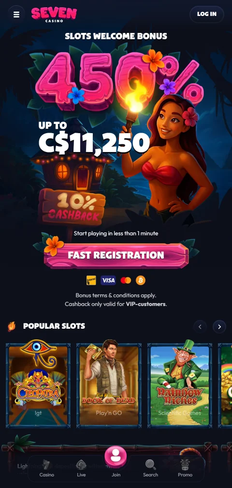 Seven Casino mobile access for iPhone and Android players