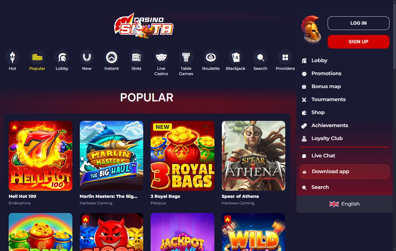 Slota Casino overview of slots, live tables, and software variety