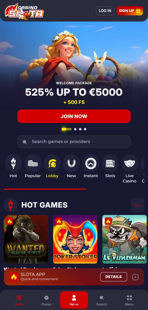 Slota Casino mobile access for smartphone play and browser compatibility