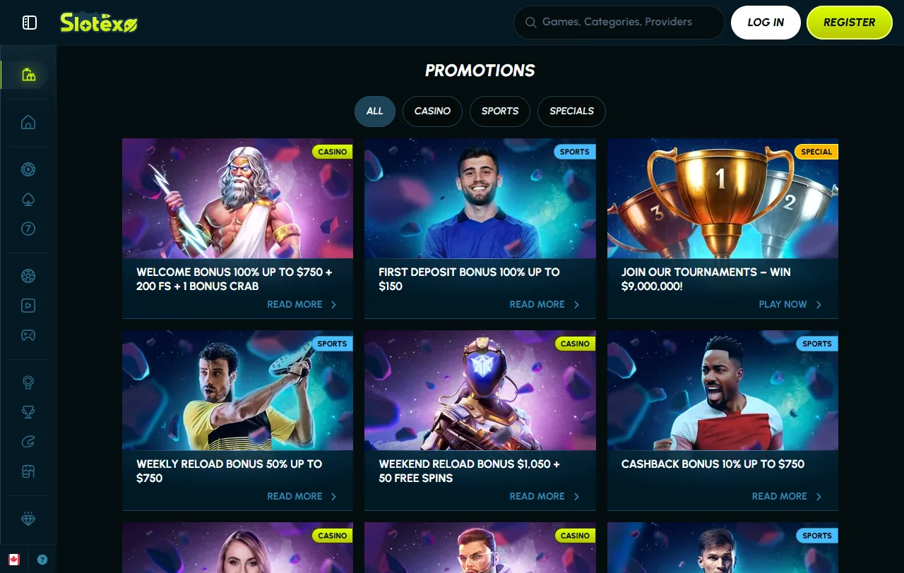 Slotexo Casino bonus terms and welcome offer details for readers