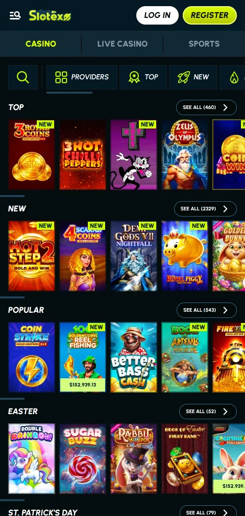 Slotexo Casino payment methods including deposits withdrawals and banking