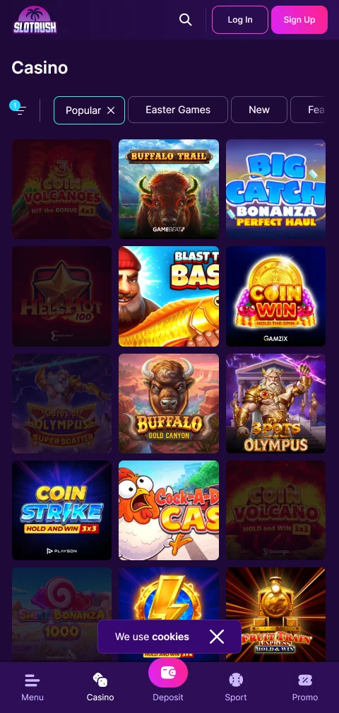 SlotRush Casino banking options and withdrawal process overview