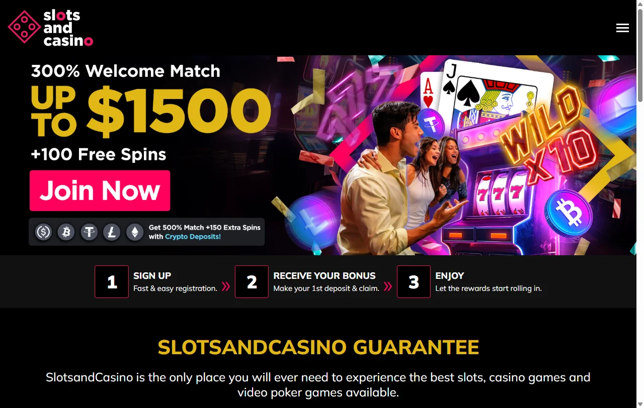 SlotsAndCasino review covering games, banking, and Canada player details