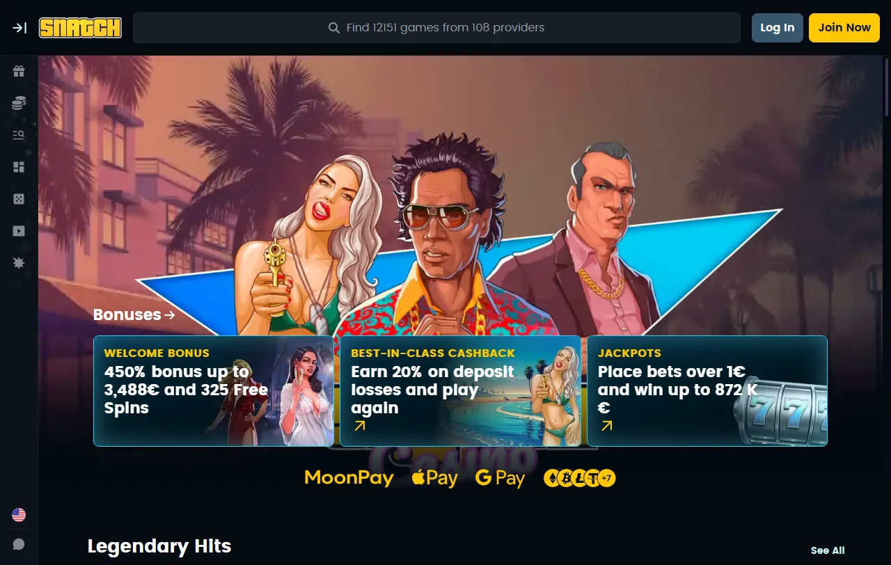 Snatch Casino overview covering licensing, payments, games, and player protection