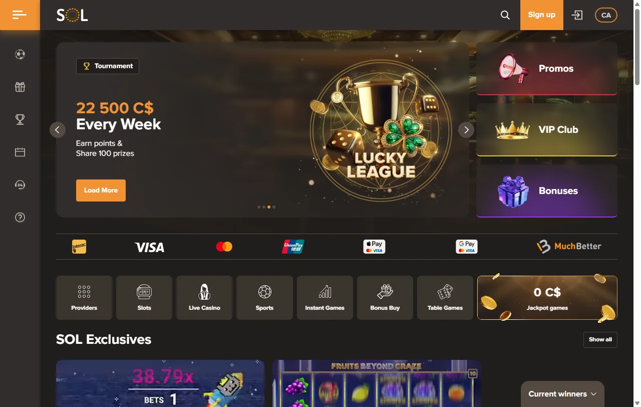 Sol Casino review for Canada players and platform analysis