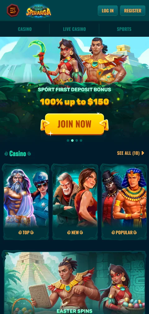 Spinanga Casino mobile access with browser play on smartphones and tablets