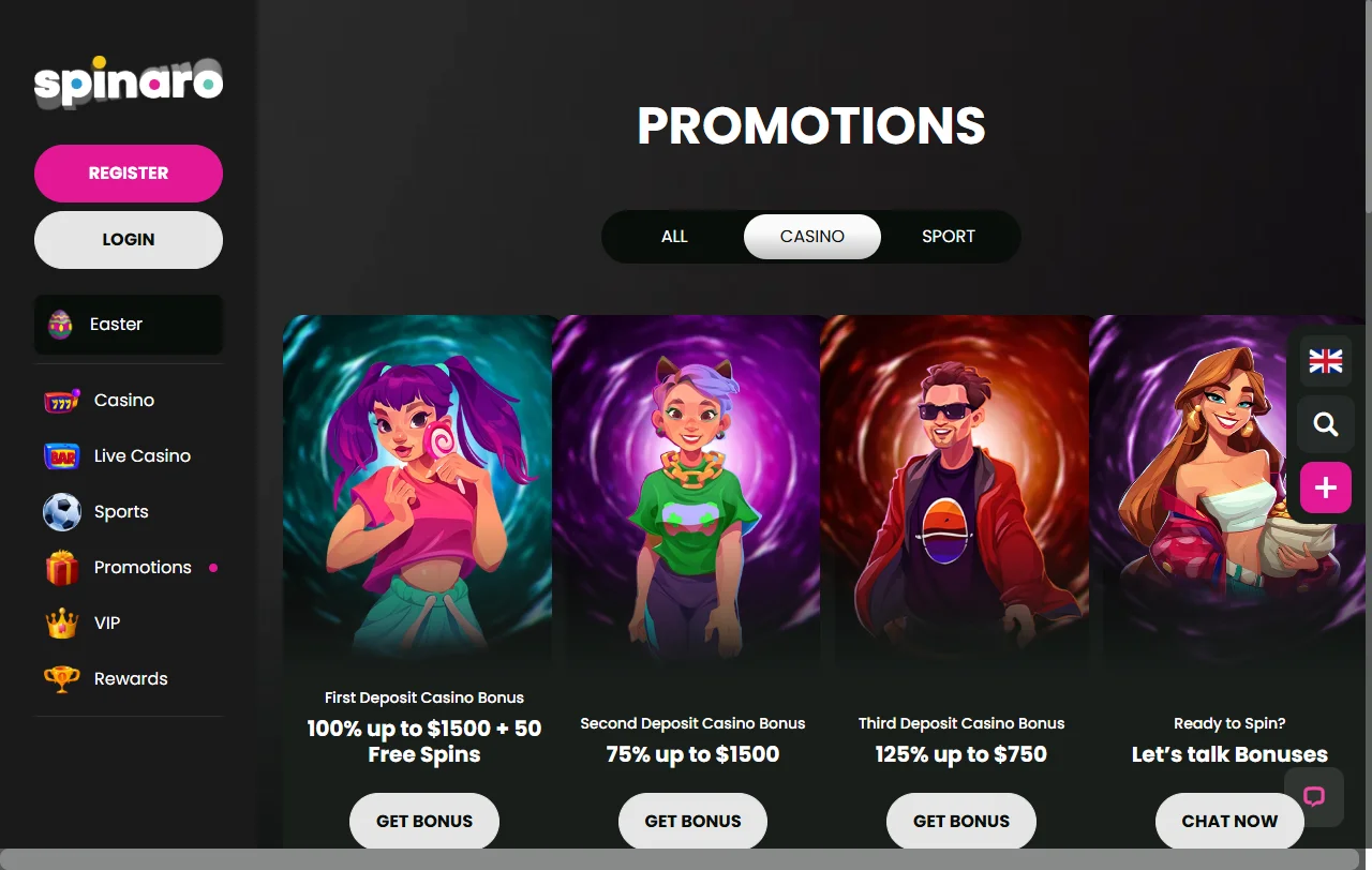 Spinaro Casino bonus terms and welcome offer analysis