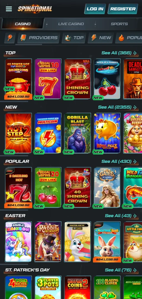 Spinational Casino payments, deposits and withdrawals for Canada