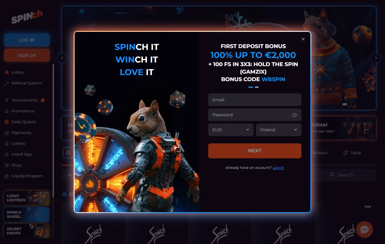 Spinch Casino review for Canada players with key platform details